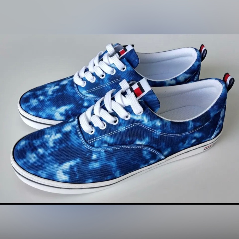 Tommy Hilfiger mens tie dyed canvas nautical boat shoes size 13